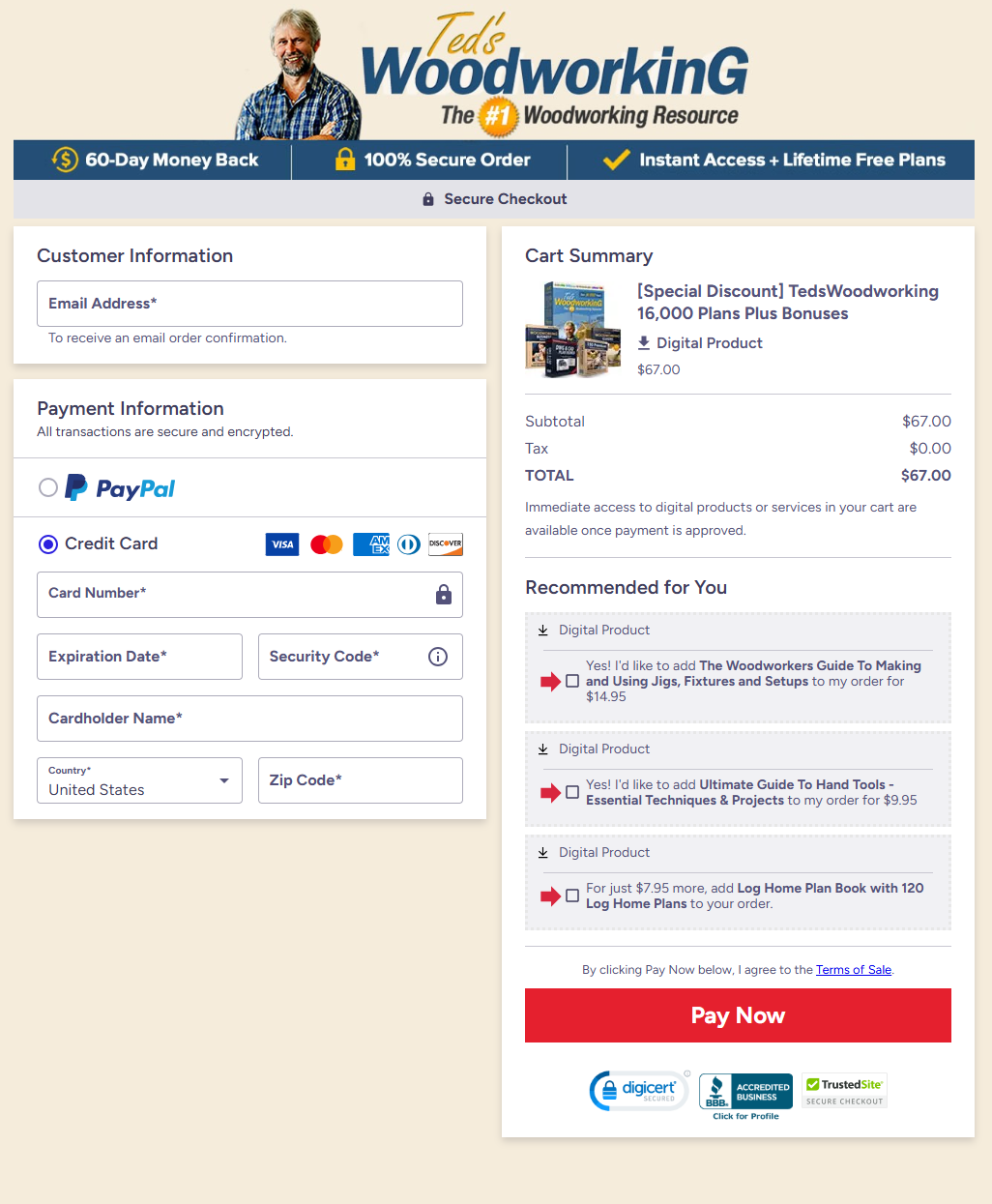 tedswoodworking-checkout-page